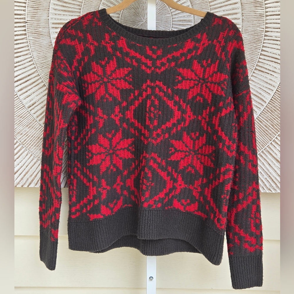 Abercrombie & Fitch Long Sleeve Crew Neck Sweater Sz XS / Small Red & Brown